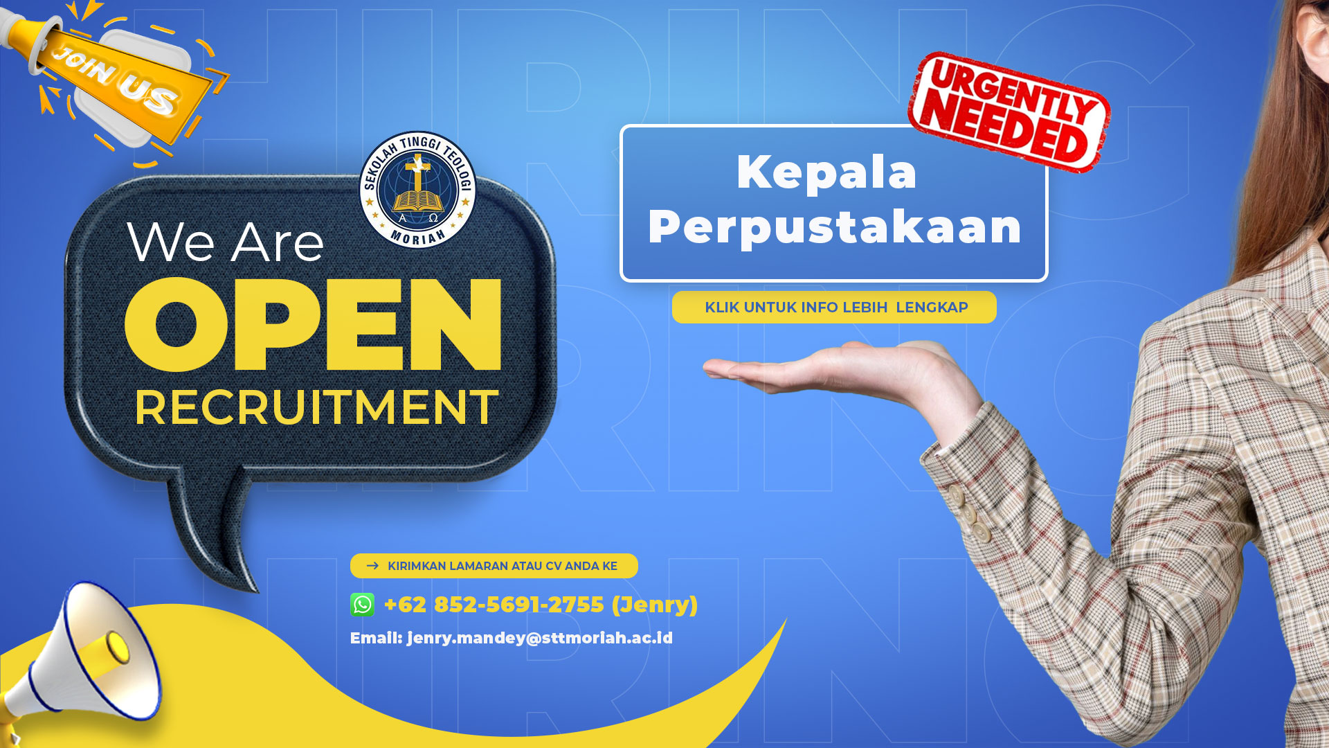Open Recruitment Kepala Perpustakaan STT Moriah